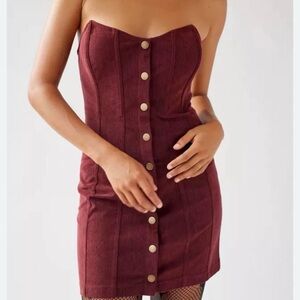 Urban Outfitters Burgundy Corduroy Dress